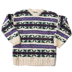 Vintage Handmade Wool Sweater Ecuador Unisex W's XL/Men's M